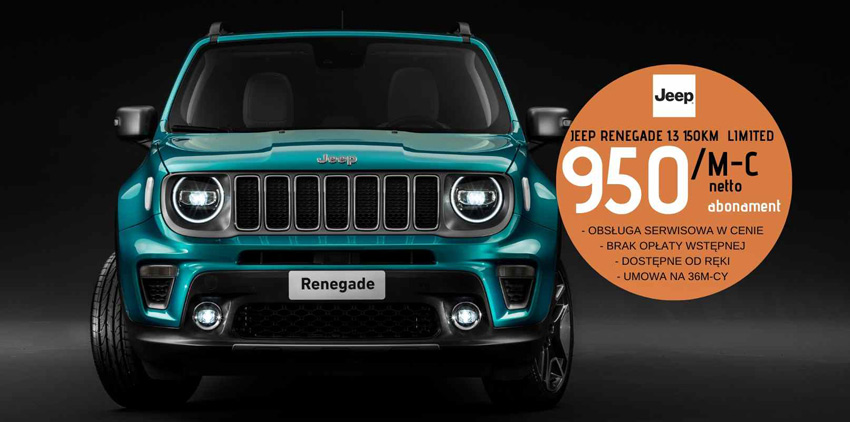 Jeep Renegade 1.3 150KM w abonamencie za 950zł/m-c