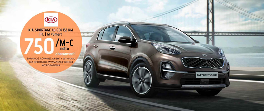 Nowa Kia Sportage za 750zł/m-c w abonamencie